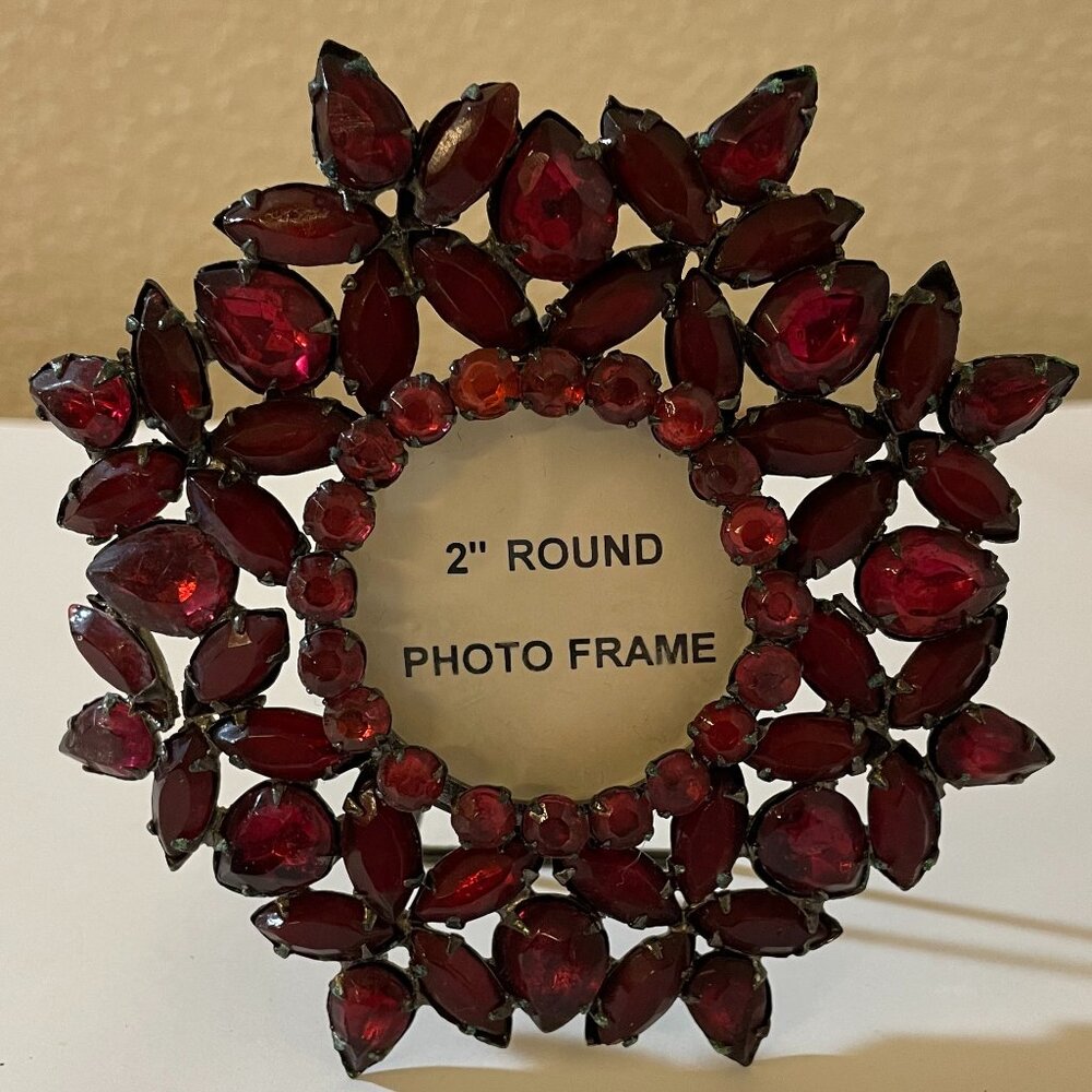 Ruby Jewel Beaded Frame on Stand